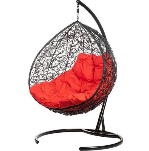 Подвесное кресло Viola XL  искусственный ротанг, 1-о местное, подушка красная